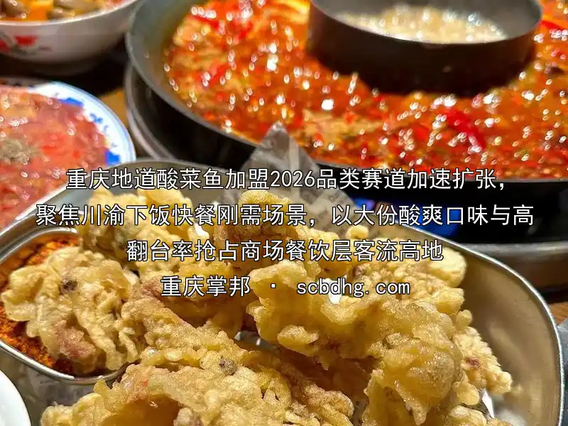 重庆地道酸菜鱼加盟2026品类赛道加速扩张，聚焦川渝下饭快餐刚需场景，以大份酸爽口味与高翻台率抢占商场餐饮层客流高地